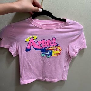 Boutique Angel Graffiti Cropped Top